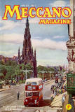 Meccano Magazine - January 1955 Cover  -  Leyland Titan pases the Scott Monument in Princes Street