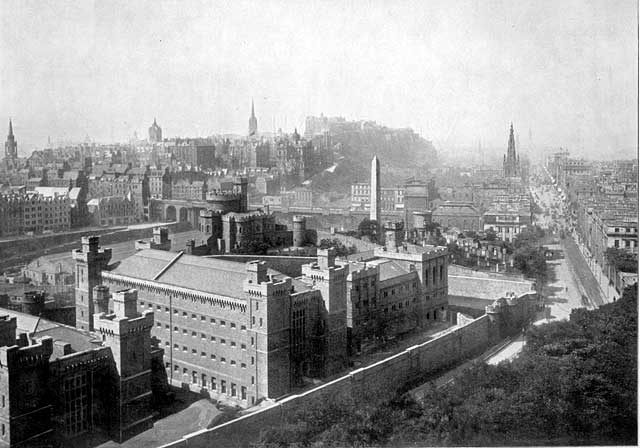 Photograph from View Album of Edinburgh & District, published by Patrick Thomson around 1900  -  Edinburgh from Calton Hill