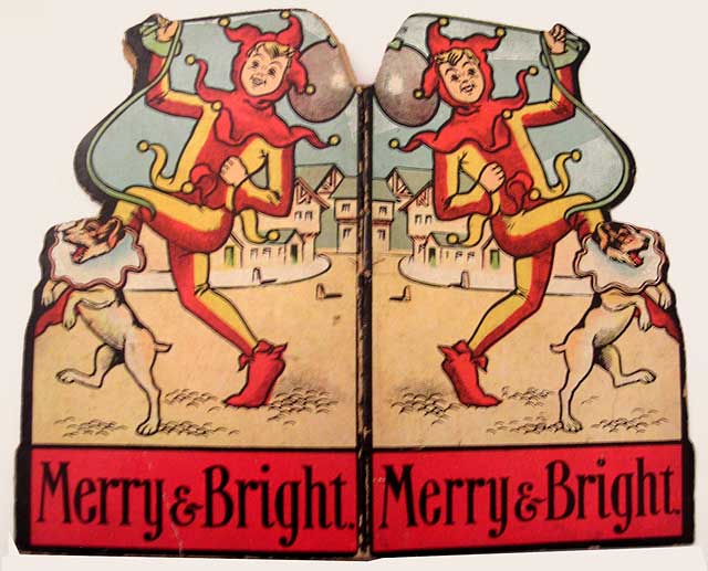 The front and back covers of a children's book by Valentine & Sons Ltd  -  Merry and Bright