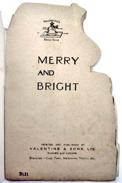 The front page of a children'sook by Valentine & Sons Ltd  -  Merry and Bright