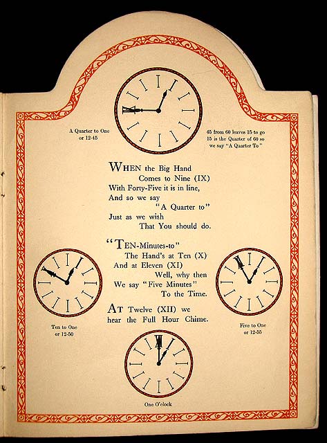 Book published by Valentine & Sons  -  Telling the Time  -  Verse