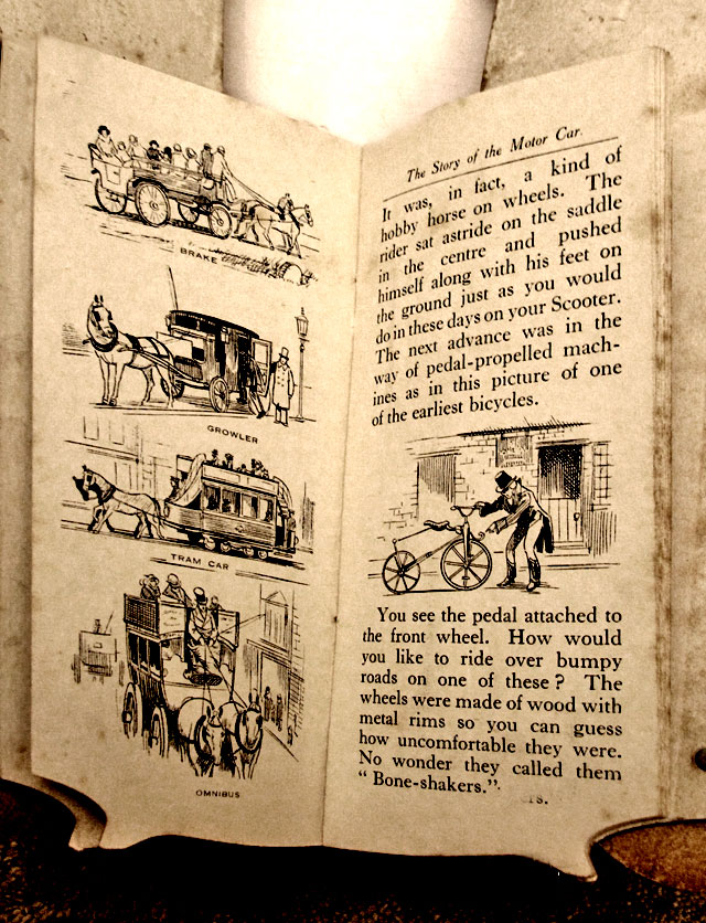A children's 'book toy' by Valentine & Sons Ltd  -  'The Story of the Motor Car'  -  Pages 4-5