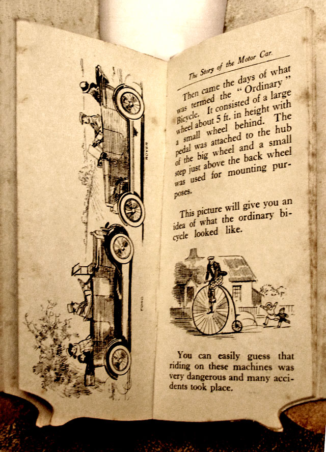 A children's 'book toy' by Valentine & Sons Ltd  -  'The Story of the Motor Car'  -  Pages 6-7