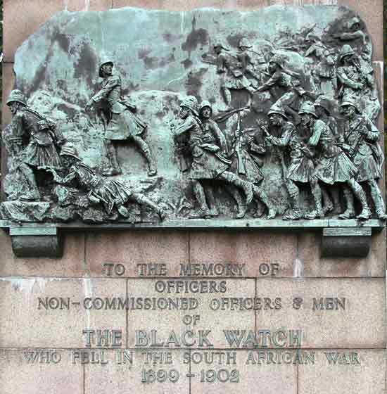 The Black Watch Monument at the corner of Market Street and North Bank Street