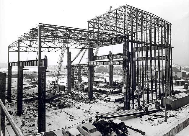 Construction of the new Bruce Peebles transformer factory in the early 1960s