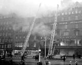 C&A Modes, Princes Street  -  Fire 1955, View from Waverley Bridge
