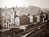 Calton Jail and Edinburgh Castle, around 1880