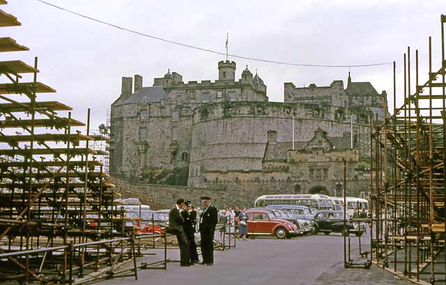 Guards on the Esplanade at the entrance to Edinburgh Castle  -  1962