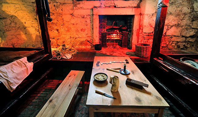 Edinburgh Castle  -  Reconstruction some of the cells used to house Prisoners of War from the Napoleonic Wars in the 19th century