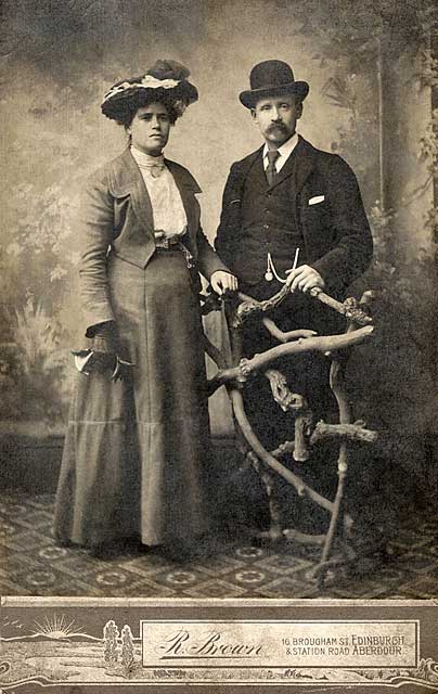 Photograph from the studio of R Brown  -  James and Christina David, grandparents of David Stewart