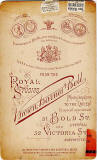 The back of a cabinet print by Brown Barnes & Bell, with labels from a White Star Lline cruise  -  date not known