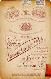 The back of a cabinet print by Brown Barnes & Bell  -  with labels from a Star Line cruise  -   date not known