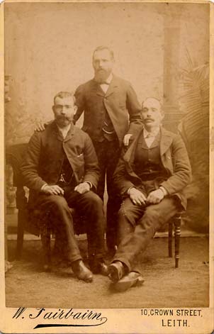 Cabinet Print of three men  -  by William Fairbairn