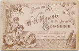 The back of a cCabinet print by W K Munro  -  Six Children