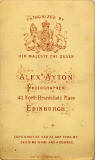 Alex Ayton jun  -  Carte de Visite  -  No 1  -  back