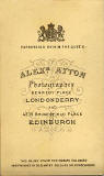 Alex Ayton jun  -  Carte de Visite  -  No 10  -  back