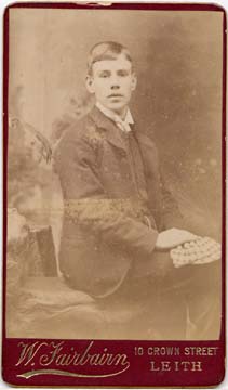 William Fairbairn carte de visite  -  a boy  -  front of card