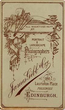 Carte de visite No 2  -  by James Gibb  -  back