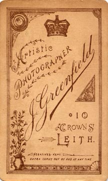 Carte de visite No 3  -  by J Greenfileld  -  back