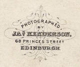Detail from the back of a carte de visite by James Henderson whose photographic studio was at 68 Princes Street from 1856 until 1867