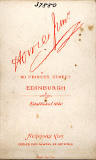 Back of a carte de visite by J Howie Junior, showing date established 1840