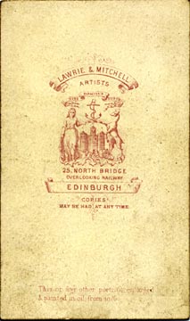 Lawrie & Mitchell carte de visite  -  faded  -  back