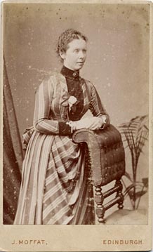 John Moffat  -  Carte de visite  -  1886 to around 1890  -  Lady and chair (before partial restoration of the photo)