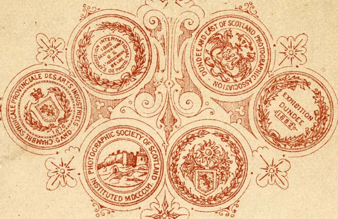 The back of a Moffat carte de visite    -  1882 to 1886  -  Three Medals
