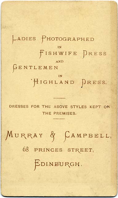 The back of a Carte de Visite by the Edinburgh photographers, Murray & Campbell