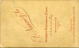 The back of a carte de visite by P Nimmo & Son  -  Lady and five children