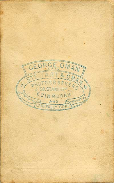 The Back of a Carte de Visite by George Oman  -   fishwife