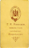 Carte de visite of a lady from the Kirkcaldy studio of TR Rodger (back)