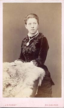 A carte de visiet by James Good Tunny  -  1875-1886  -   Lady with fur