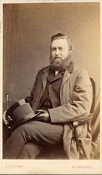 The back of a carte de visiet by James Good Tunny  -  1860-1870  - Man seated with top hat