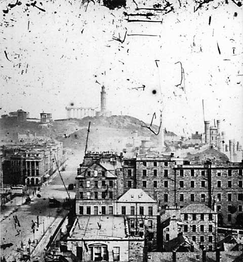 Looking East from the Scott Monument towards Calton Hill  -  with a long lens  -  Photograph by Thomas Begbie