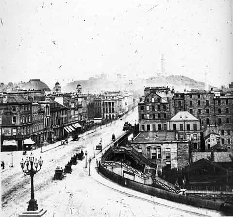 Looking east towards Calton Hill from the Scott Monument - Photograph by Begbie