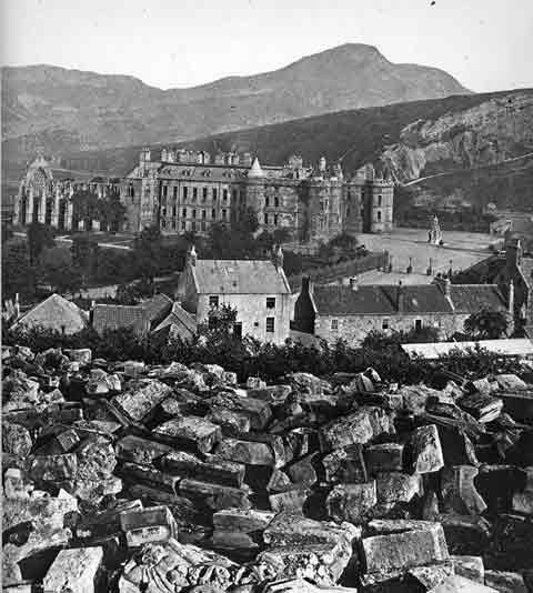 Holyrood Palace and Castle from Calton Hill - Photograph by Begbie