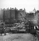 Waverley Bridge - Construction of New Tunnell and Edinburgh Old Town - Photograph by Begbie