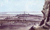Engraving from Nelson's Pictorial Guide Books  -  Calton Hill from Salisbury Crags