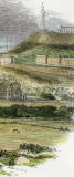 Wood engraving by W Linton after a sketch by H Smith, c.1820  -  Edinburgh from Salisbury Crags (zoom-in to right)