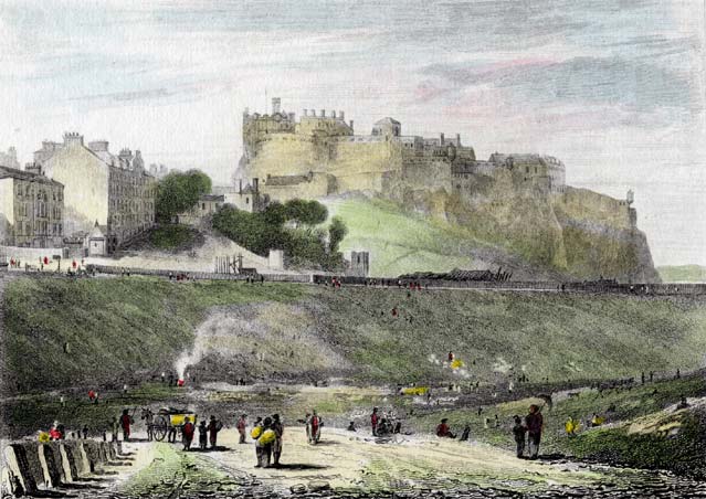 Engraving by Lizars after Ewbank  -  undated  -  Edinburgh Castle