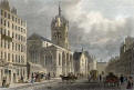 Engraving from 'Modern Athens'  -  hand-coloured  -  St Giles Church
