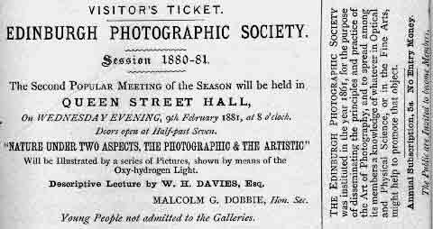 EPS Popular Meeting Ticket  -  1880-81