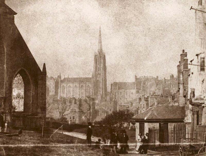 EPS Survey Section photograph  -  Greyfriars Churchyard and  Tollbooth St John's Church  -  DO Hill, 1843-45