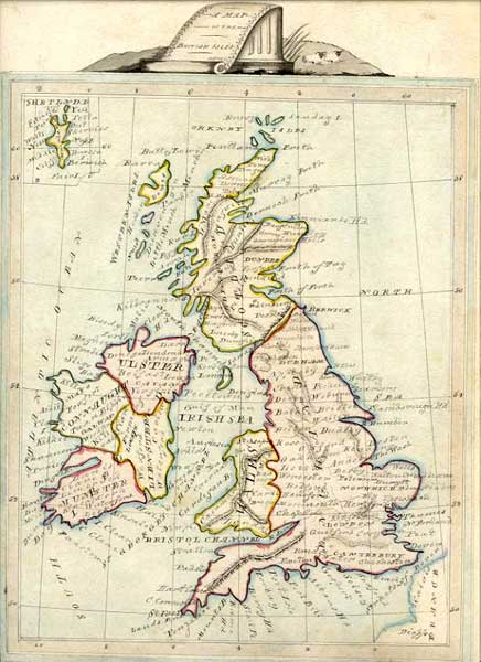 Map of the British Isles  -  1844
