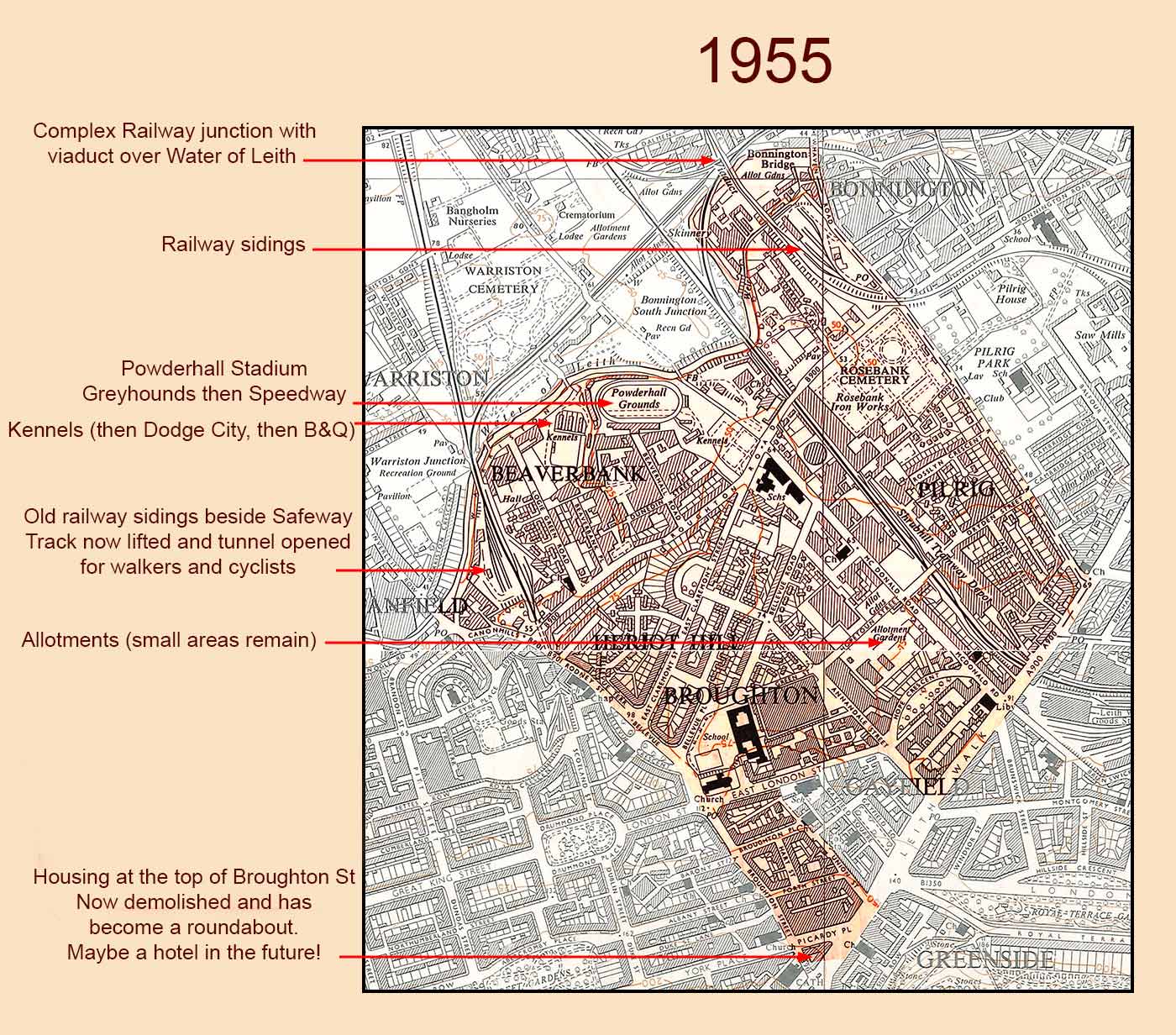 Broughton Ward (1995-2007)    -  1955 OS Map, 10560 scale + comments