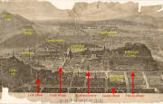 Looking down on Edinburgh from the north  -  An 1868 engraving  -  with captions