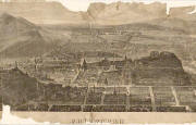 Looking down on Edinburgh from the north  -  An 1868 engraving