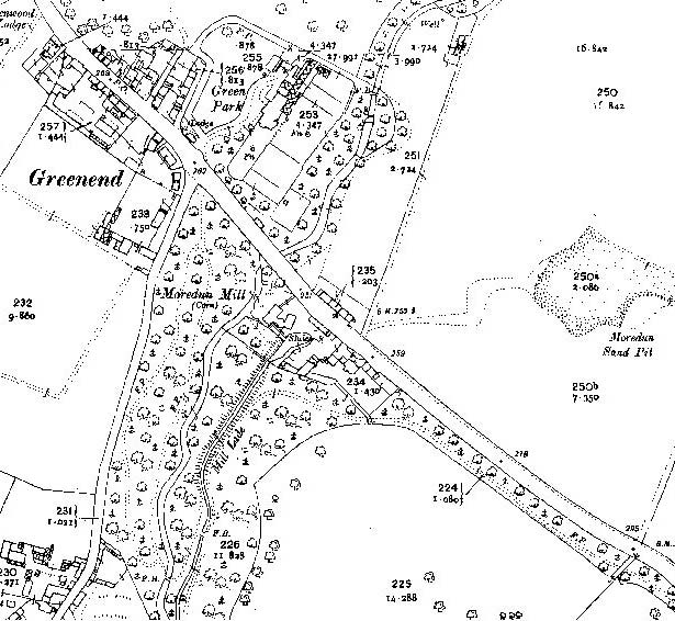 Map extract  1914  -  Greenend and Moredun Mill