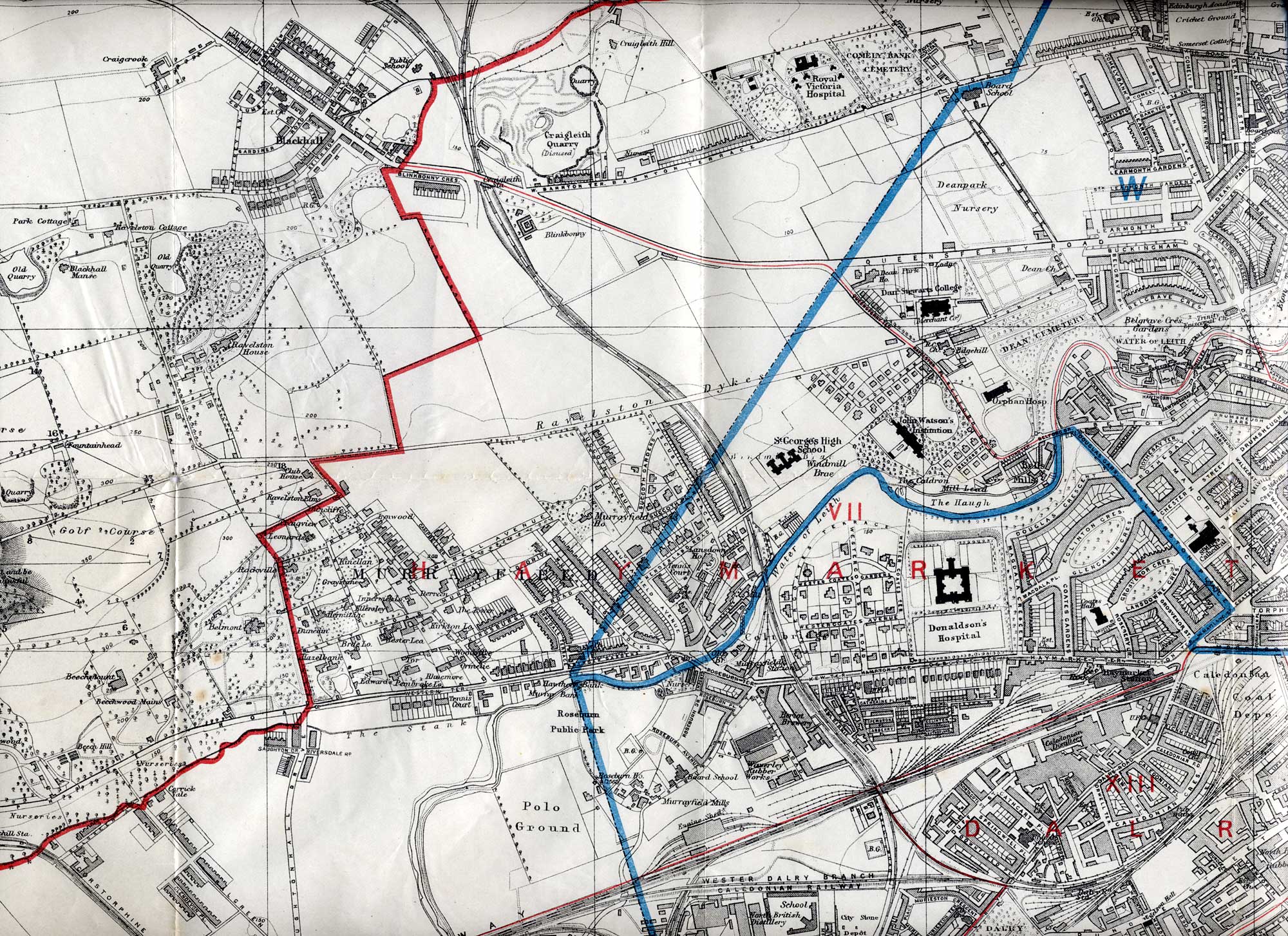 Map of Edinburgh and Leith, 1915  -  West Edinburgh section